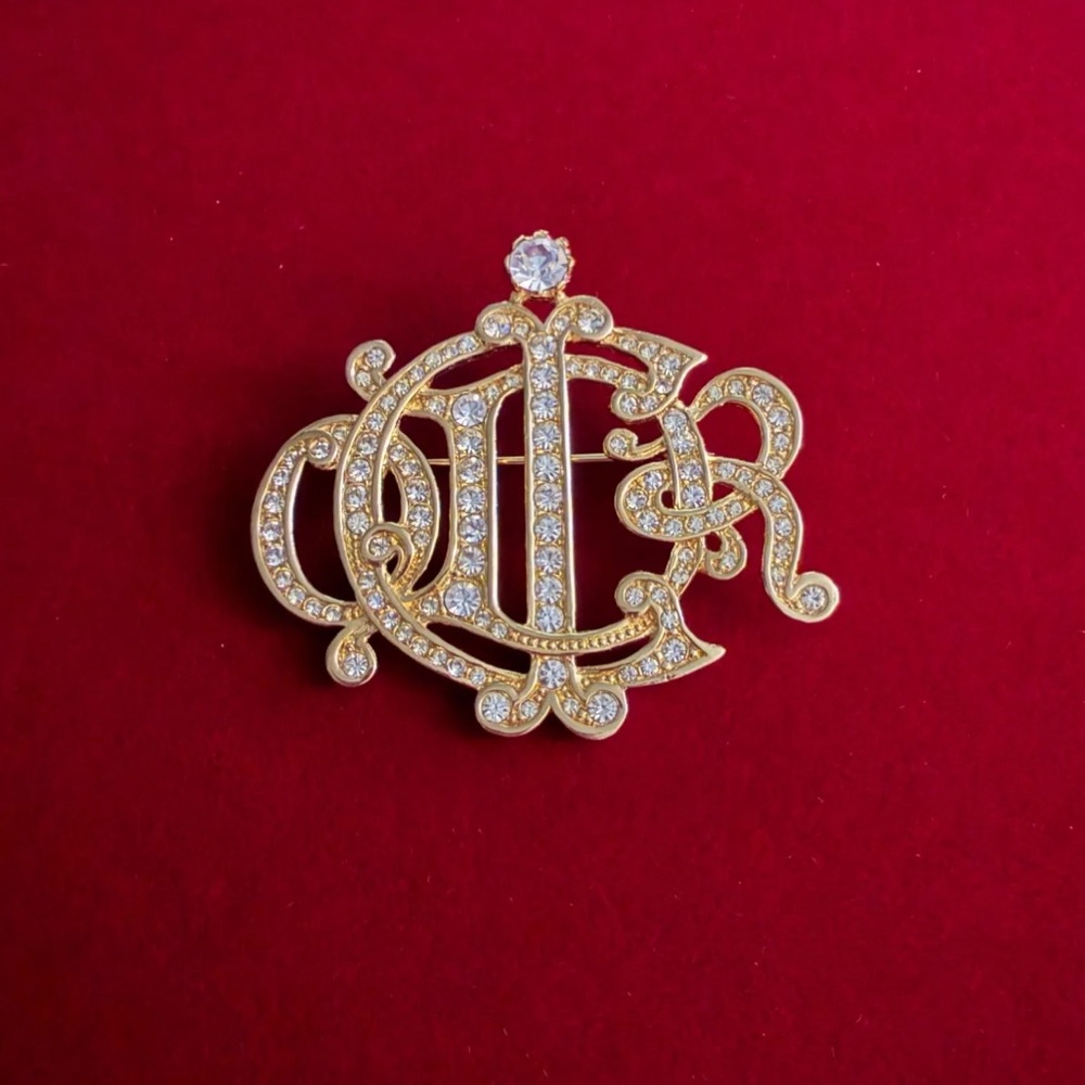 J185 Vintage Dior Rhinestone Brooch